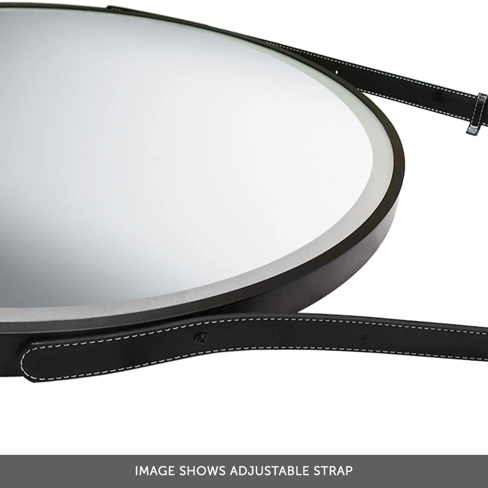 Harbour Status LED Illuminated Black Frame Round Mirror With Demister Pad, Colour Change LEDs & Strap - 600mm 5 Harbour Status LED Illuminated Black Frame Round Mirror With Demister Pad, Colour Change LEDs & Strap - 600mm - Image 3