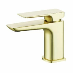 Harbour Status Brushed Brass WRAS Approved Mono Basin Mixer Tap & Waste 8 Harbour Status Brushed Brass WRAS Approved Mono Basin Mixer Tap & Waste -TAP WAREHOUSE Shop harbour status brushed brass basin mixer cutout