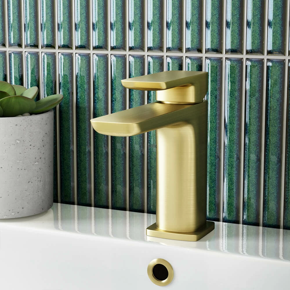 Harbour Status Brushed Brass WRAS Approved Mono Basin Mixer Tap & Waste 3 Harbour Status Brushed Brass WRAS Approved Mono Basin Mixer Tap & Waste