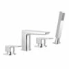 Harbour Status Chrome 4 Hole Bath Mixer With Pull Out Handset & Shower Kit 1 Harbour Status Chrome 4 Hole Bath Mixer With Pull Out Handset & Shower Kit -TAP WAREHOUSE Shop harbour status chrome 4 hole deck bath tap tech cutout