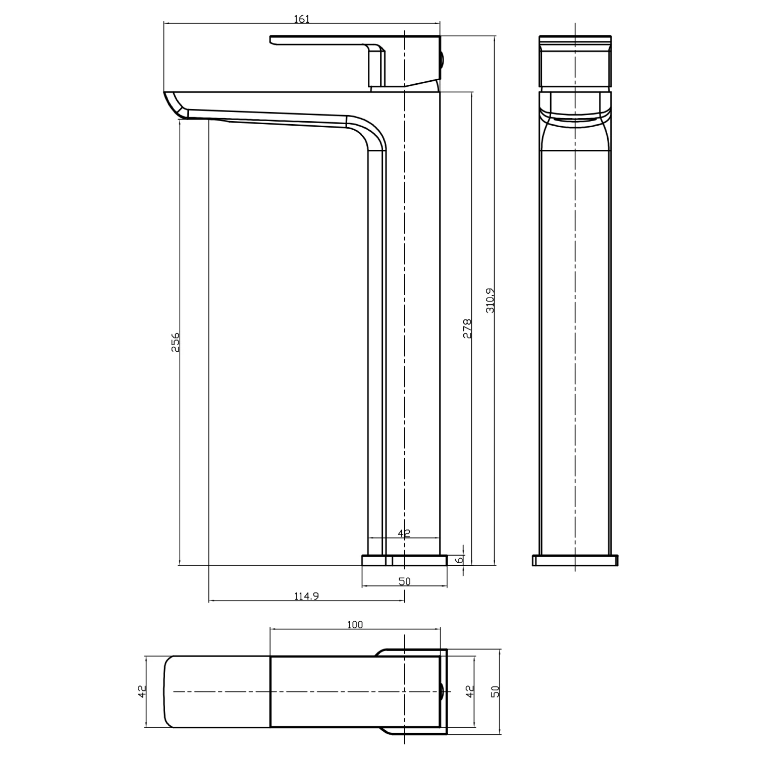 Harbour Status Chrome Tall Basin Mixer Tap 4 Harbour Status Chrome Tall Basin Mixer Tap - Image 2