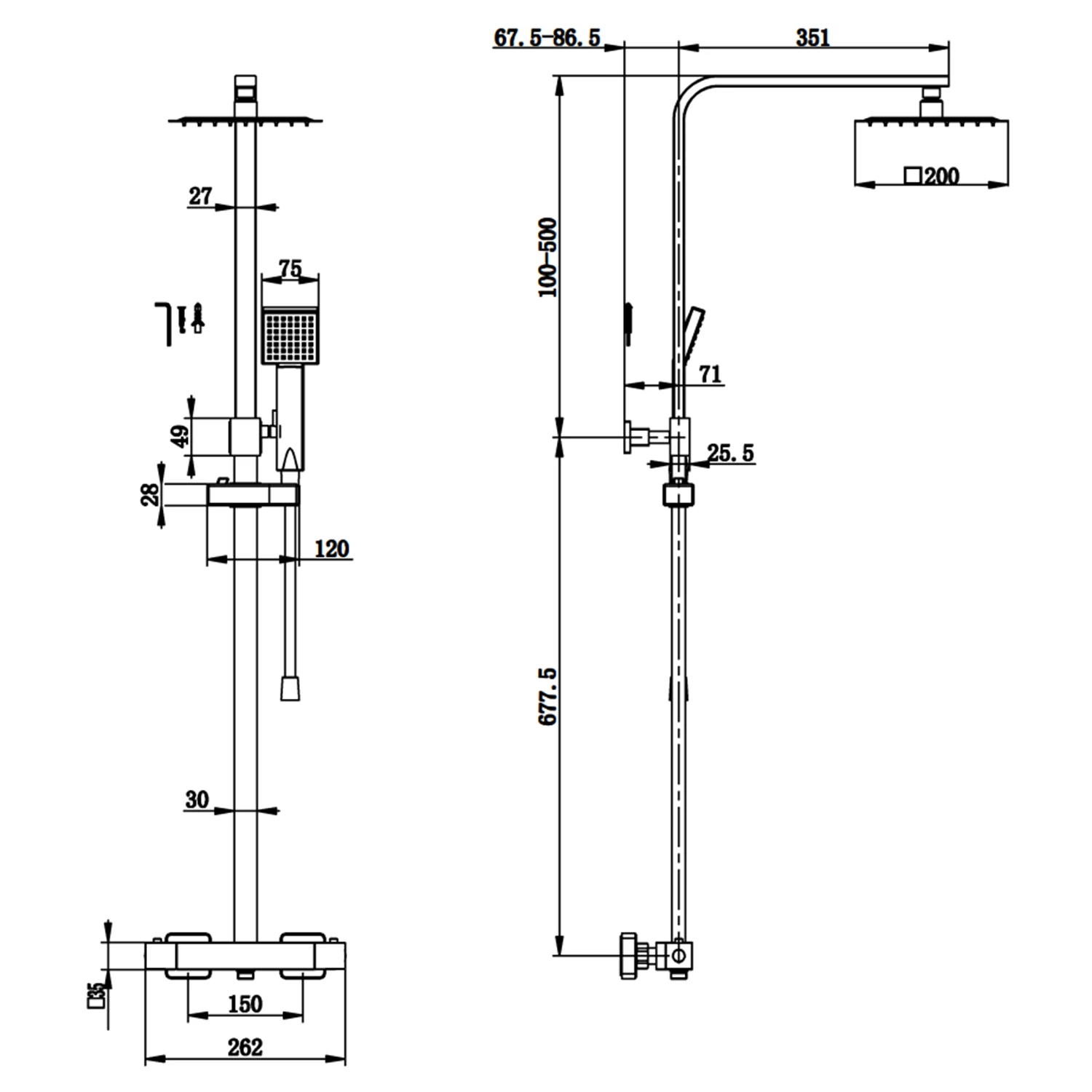 Harbour Status Matt Black Thermostatic Exposed Shower Kit 7 Harbour Status Matt Black Thermostatic Exposed Shower Kit - Image 5