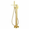 Harbour Status Floorstanding Bath Shower Mixer - Brushed Brass -TAP WAREHOUSE Shop harbour status freestanding bath shower mixer brushed brass cutout v2