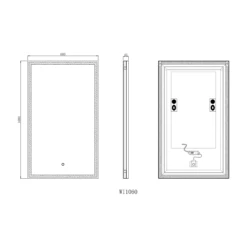 Harbour Status LED Illuminated Brushed Brass Framed Mirror With Demister Pad, Bluetooth & Colour Change LEDs - 600 X 1000mm -TAP WAREHOUSE Shop harbour status led brushed brass framed mirror tech