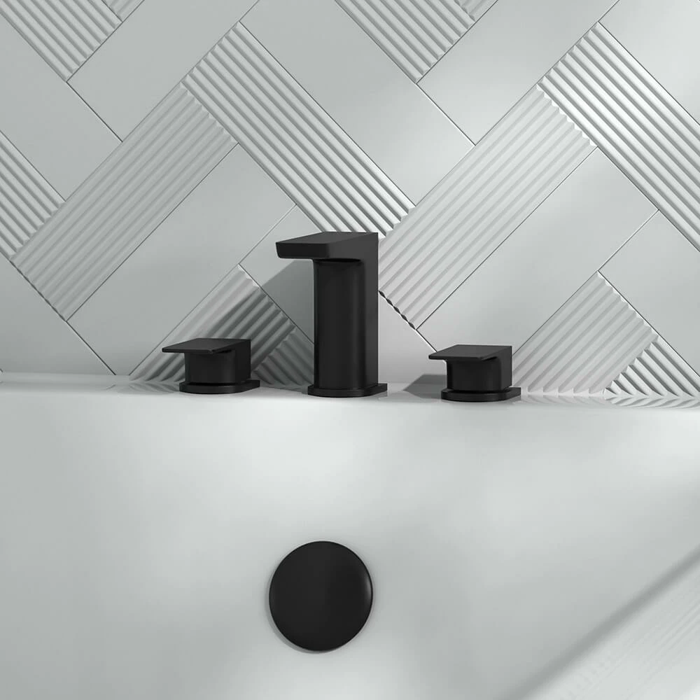 Harbour Status Matt Black 3 Hole Bath Mixer Tap 5 Harbour Status Matt Black 3 Hole Bath Mixer Tap - Image 3