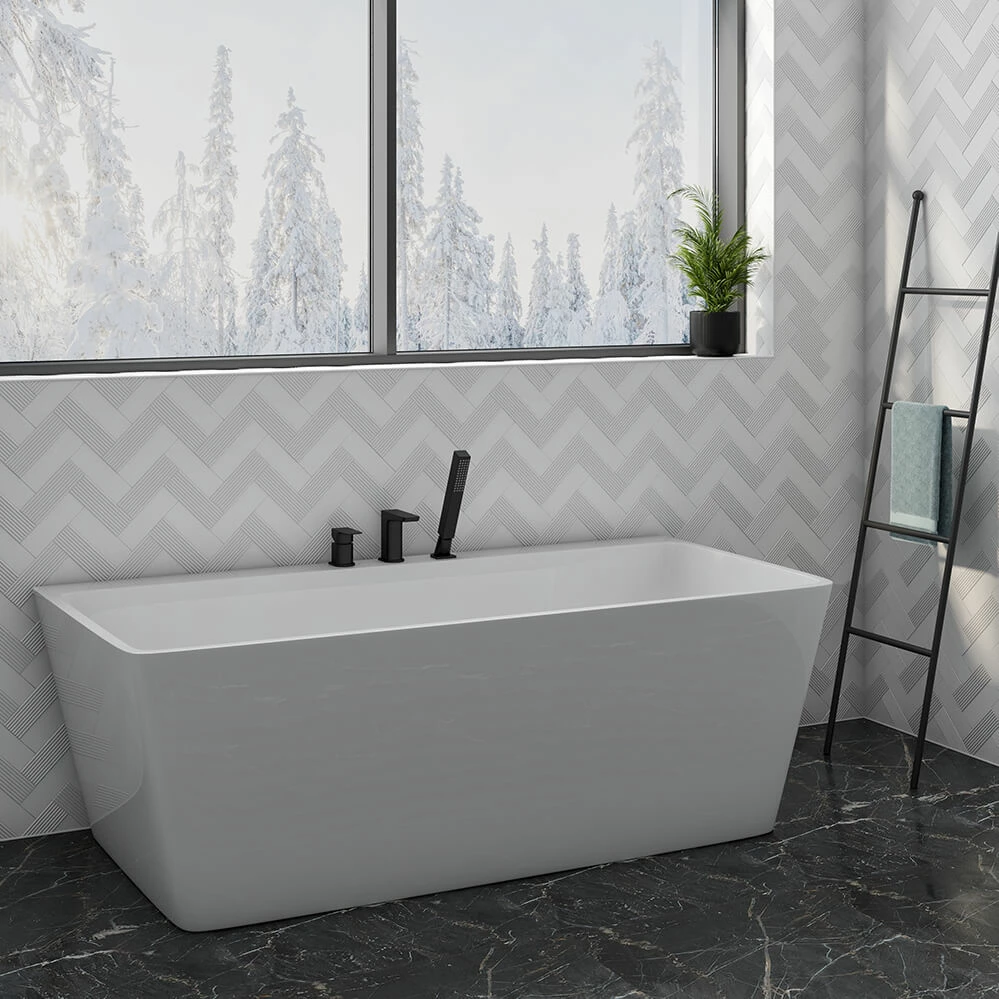 Harbour Status Matt Black 3 Hole Bath Mixer With Pull Out Handset 5 Harbour Status Matt Black 3 Hole Bath Mixer With Pull Out Handset - Image 3