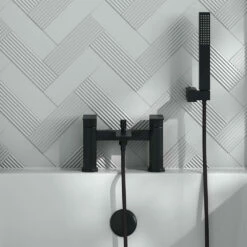 Harbour Status Matt Black Bath Shower Mixer Tap