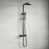 Harbour Status Matt Black Thermostatic Exposed Shower Kit 1 Harbour Status Matt Black Thermostatic Exposed Shower Kit -TAP WAREHOUSE Shop harbour status matt black exposed shower kit lifestyle