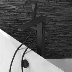 Harbour Status Matt Black Floorstanding Bath Shower Mixer Tap