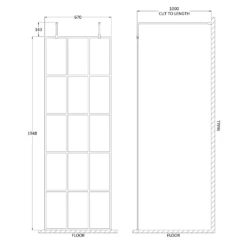 Vellamo City 8mm Easy Clean Matt Black Framed Freestanding Walk In Panel - 900mm 19 Vellamo City 8mm Easy Clean Matt Black Framed Freestanding Walk In Panel - 900mm -TAP WAREHOUSE Shop harbour status matt black framed freestanding walk in panel 700mm technical drawing