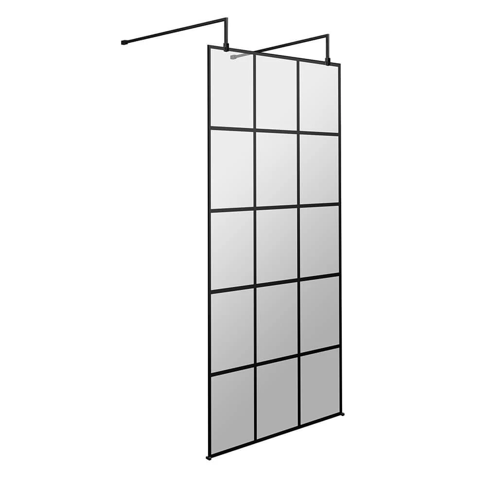 Vellamo City 8mm Easy Clean Matt Black Framed Freestanding Walk In Panel - 900mm 5 Vellamo City 8mm Easy Clean Matt Black Framed Freestanding Walk In Panel - 900mm - Image 3