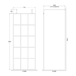 Vellamo City 8mm Easy Clean Matt Black Framed Freestanding Walk In Panel - 900mm 21 Vellamo City 8mm Easy Clean Matt Black Framed Freestanding Walk In Panel - 900mm -TAP WAREHOUSE Shop harbour status matt black framed freestanding walk in panel 800mm technical drawing
