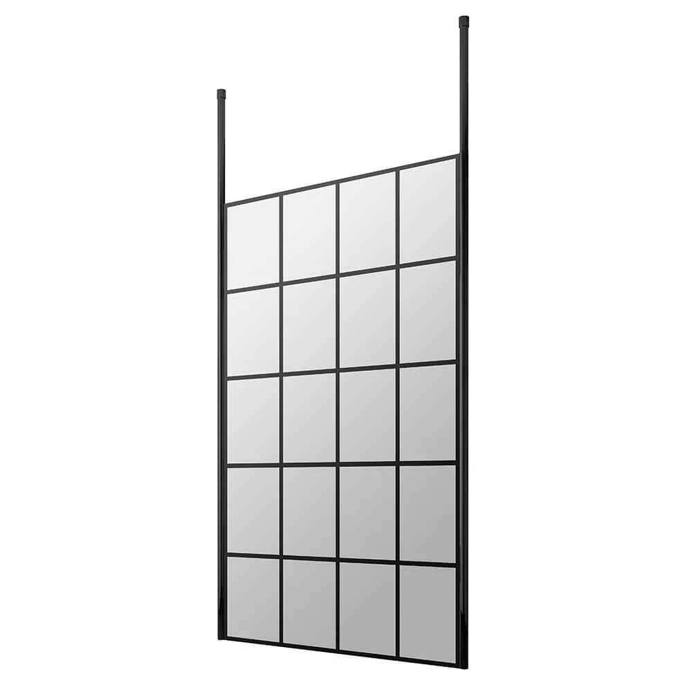 Vellamo City 8mm Easy Clean Matt Black Framed Freestanding Walk In Panel & Ceiling Posts - 700mm 6 Vellamo City 8mm Easy Clean Matt Black Framed Freestanding Walk In Panel & Ceiling Posts - 700mm - Image 4