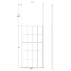 Vellamo City 8mm Easy Clean Matt Black Framed Freestanding Walk In Panel & Ceiling Posts - 700mm 26 Vellamo City 8mm Easy Clean Matt Black Framed Freestanding Walk In Panel & Ceiling Posts - 700mm -TAP WAREHOUSE Shop harbour status matt black framed freestanding walk in panel ceiling posts 1000mm technical drawing