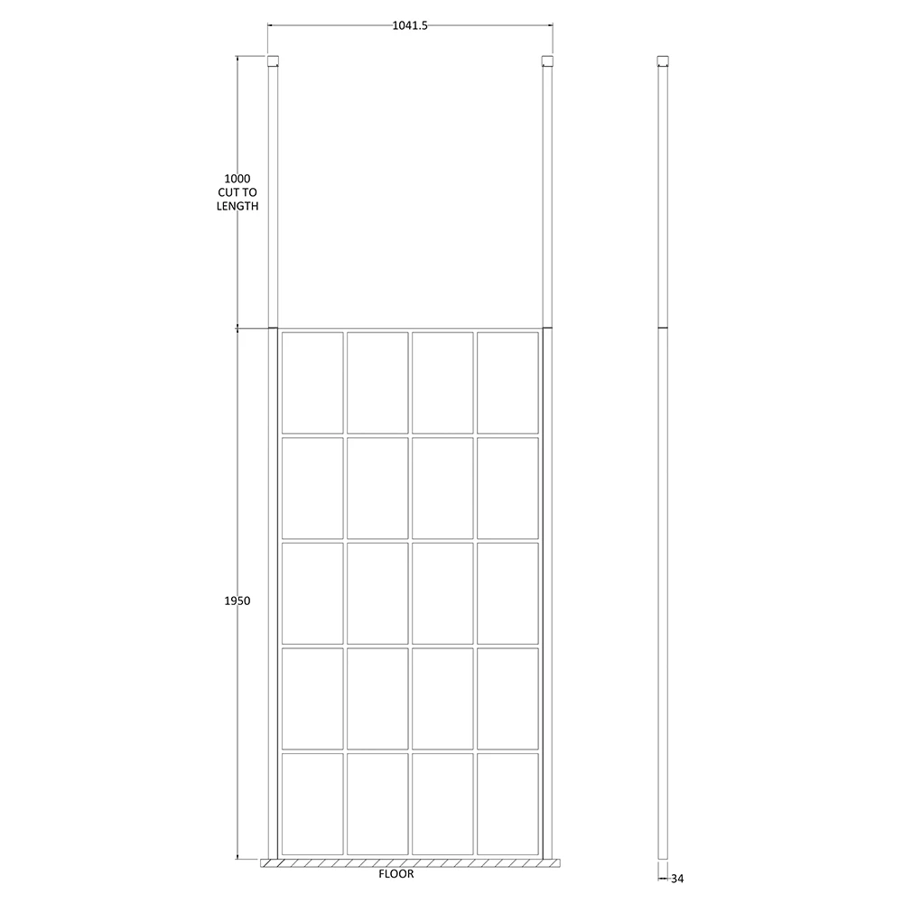 Vellamo City 8mm Easy Clean Matt Black Framed Freestanding Walk In Panel & Ceiling Posts - 700mm 13 Vellamo City 8mm Easy Clean Matt Black Framed Freestanding Walk In Panel & Ceiling Posts - 700mm - Image 11