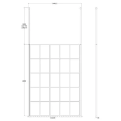 Vellamo City 8mm Easy Clean Matt Black Framed Freestanding Walk In Panel & Ceiling Posts - 700mm 29 Vellamo City 8mm Easy Clean Matt Black Framed Freestanding Walk In Panel & Ceiling Posts - 700mm -TAP WAREHOUSE Shop harbour status matt black framed freestanding walk in panel ceiling posts 1400mm technical drawing