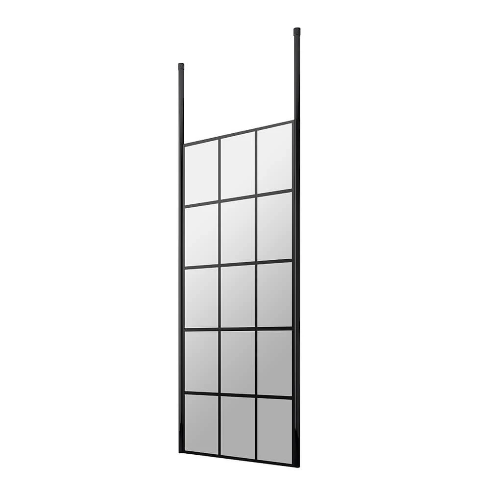 Vellamo City 8mm Easy Clean Matt Black Framed Freestanding Walk In Panel & Ceiling Posts - 700mm 8 Vellamo City 8mm Easy Clean Matt Black Framed Freestanding Walk In Panel & Ceiling Posts - 700mm - Image 6