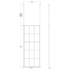 Vellamo City 8mm Easy Clean Matt Black Framed Freestanding Walk In Panel & Ceiling Posts - 700mm 23 Vellamo City 8mm Easy Clean Matt Black Framed Freestanding Walk In Panel & Ceiling Posts - 700mm -TAP WAREHOUSE Shop harbour status matt black framed freestanding walk in panel ceiling posts 760mm technical drawing