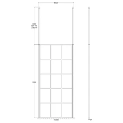 Vellamo City 8mm Easy Clean Matt Black Framed Freestanding Walk In Panel & Ceiling Posts - 700mm 25 Vellamo City 8mm Easy Clean Matt Black Framed Freestanding Walk In Panel & Ceiling Posts - 700mm -TAP WAREHOUSE Shop harbour status matt black framed freestanding walk in panel ceiling posts 900mm technical drawing