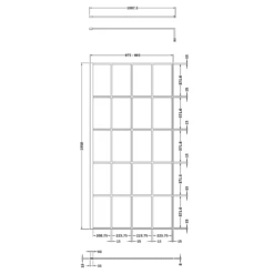 Vellamo City 8mm Easy Clean Matt Black Framed Walk In Panel & Fixed Return Panel - 1100mm -TAP WAREHOUSE Shop harbour status matt black framed wetroom screen 1000mm technical drawing 1