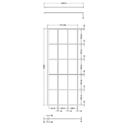 Vellamo City 8mm Easy Clean Matt Black Framed Walk In 2 Panel Pack - 800mm & 1100mm -TAP WAREHOUSE Shop harbour status matt black framed wetroom screen 800mm technical drawing