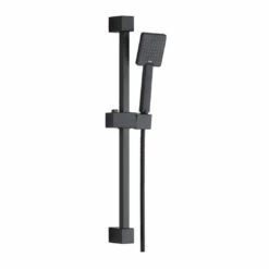Harbour Status Concealed Shower Valve, Fixed Wall Mounted 300mm Head & Slide Rail Kit - Matt Black -TAP WAREHOUSE Shop harbour status matt black shower riser rail cutout