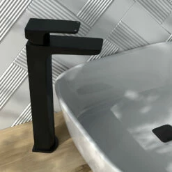 Harbour Status Matt Black Tall Basin Tap 9 Harbour Status Matt Black Tall Basin Tap -TAP WAREHOUSE Shop harbour status matt black tall basin mixer lifestyle2