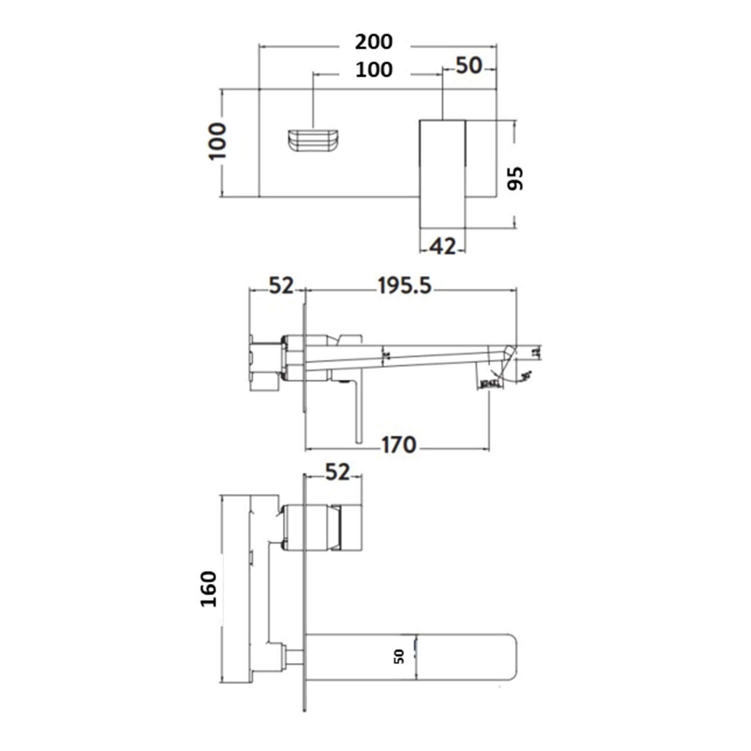 Harbour Status Matt Black Wall Mounted Bath Mixer Tap 7 Harbour Status Matt Black Wall Mounted Bath Mixer Tap - Image 5