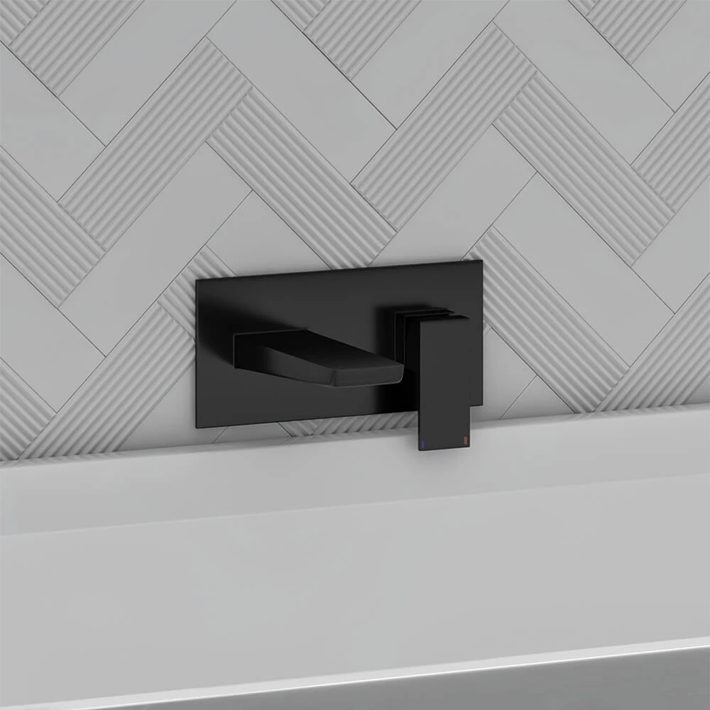 Harbour Status Matt Black Wall Mounted Bath Mixer Tap 3 Harbour Status Matt Black Wall Mounted Bath Mixer Tap