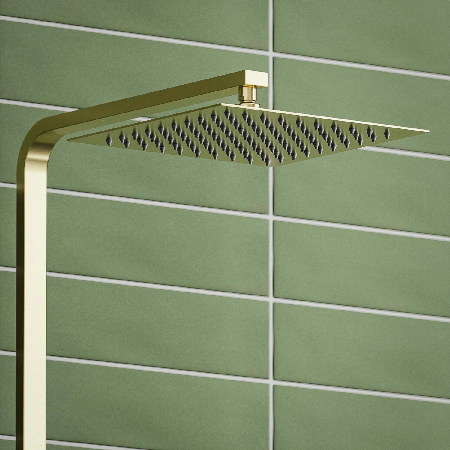 Harbour Status Brushed Brass Square Thermostatic Rigid Riser Shower Kit 5 Harbour Status Brushed Brass Square Thermostatic Rigid Riser Shower Kit - Image 3