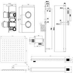 Harbour Status Brushed Brass Shower Package With 2 Outlet Valve, Fixed Head & Arm And Slide Rail Shower Kit 7 Harbour Status Brushed Brass Shower Package With 2 Outlet Valve, Fixed Head & Arm And Slide Rail Shower Kit -TAP WAREHOUSE Shop harbour status shower valve head arm and slide rail kit brushed brass pack tech
