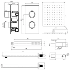 Harbour Status Brushed Brass Shower Package With 2 Outlet Valve, Fixed Head & Arm And Wall Shower Kit 7 Harbour Status Brushed Brass Shower Package With 2 Outlet Valve, Fixed Head & Arm And Wall Shower Kit -TAP WAREHOUSE Shop harbour status shower valve head arm and wall handset brushed brass pack tech