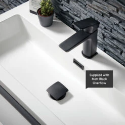 Harbour Status 500mm Wall Hung Vanity Unit & Basin - Gloss White With Matt Black Frame 14 Harbour Status 500mm Wall Hung Vanity Unit & Basin - Gloss White With Matt Black Frame -TAP WAREHOUSE Shop harbour status vanity unit matt black overflow update