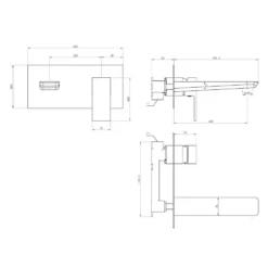 Harbour Status Matt Black Wall Mounted Basin Mixer Tap 7 Harbour Status Matt Black Wall Mounted Basin Mixer Tap -TAP WAREHOUSE Shop harbour status wall basin mixer profile tech