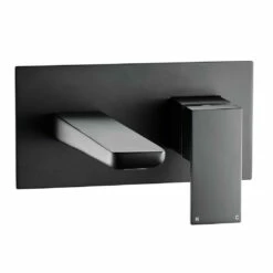 Harbour Status Matt Black Wall Mounted Basin Mixer Tap