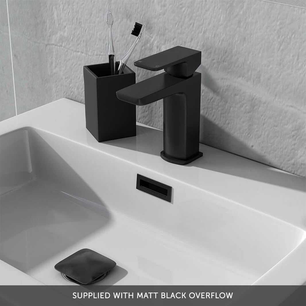 Harbour Status 800mm Wall Hung Vanity Unit & Basin - Gloss White With Matt Black Handle 8 Harbour Status 800mm Wall Hung Vanity Unit & Basin - Gloss White With Matt Black Handle - Image 6