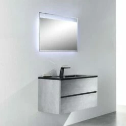 Harbour Substance 900mm 2 Drawer Wall Mounted Vanity Unit & Black Basin - Concrete Effect 15 Harbour Substance 900mm 2 Drawer Wall Mounted Vanity Unit & Black Basin - Concrete Effect -TAP WAREHOUSE Shop harbour substance 2xdrawer unit black and concrete