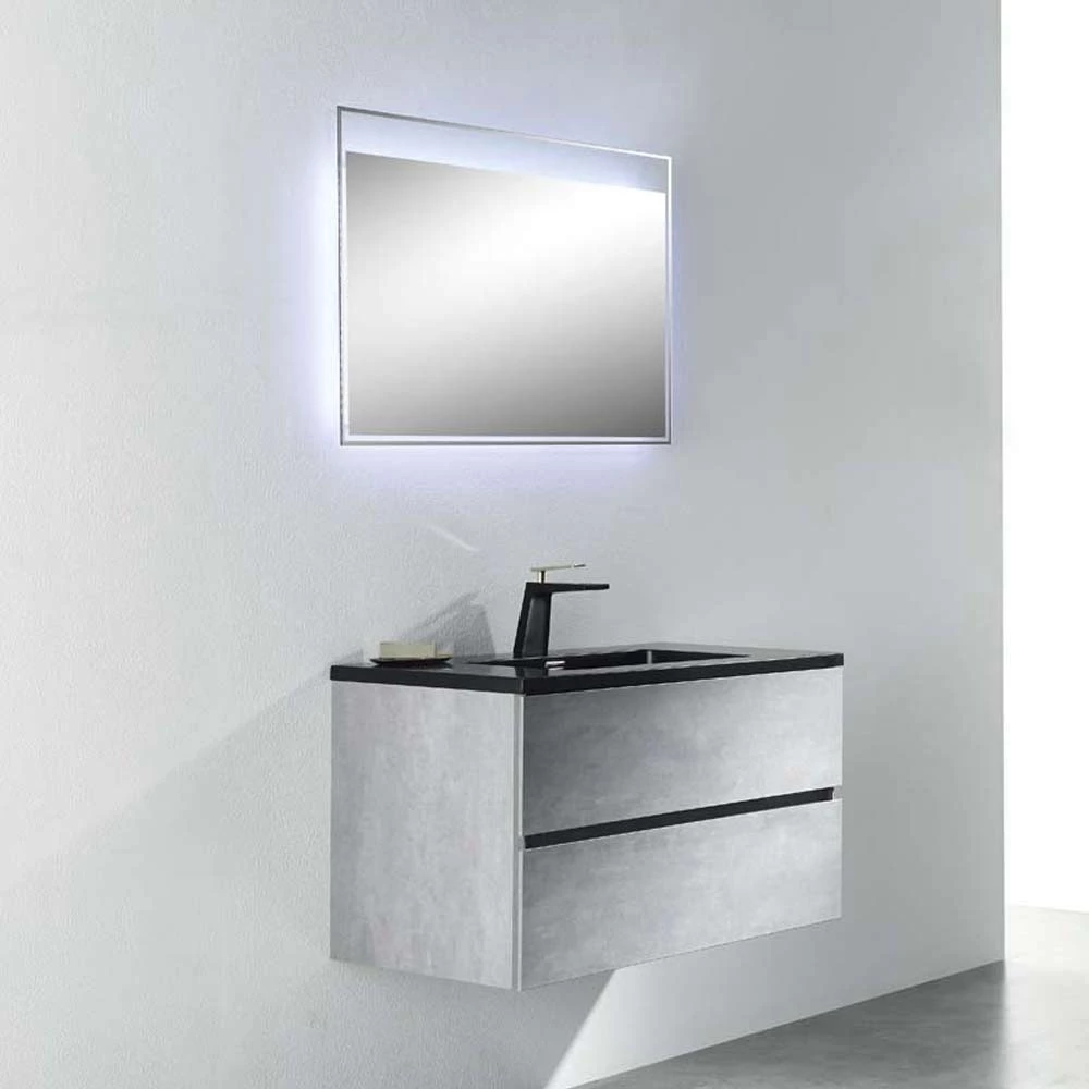 Harbour Substance 900mm 2 Drawer Wall Mounted Vanity Unit & Black Basin - Concrete Effect 7 Harbour Substance 900mm 2 Drawer Wall Mounted Vanity Unit & Black Basin - Concrete Effect - Image 5