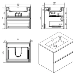 Harbour Substance 600mm 2 Drawer Wall Mounted Vanity Unit & White Basin - Concrete Effect 15 Harbour Substance 600mm 2 Drawer Wall Mounted Vanity Unit & White Basin - Concrete Effect -TAP WAREHOUSE Shop harbour substance 600mm wall 2xdrawer unit tech