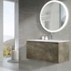Harbour Substance 900mm 1 Drawer Wall Mounted Vanity Unit & Black Basin - Concrete Effect -TAP WAREHOUSE Shop harbour substance 900 vanity white metallic