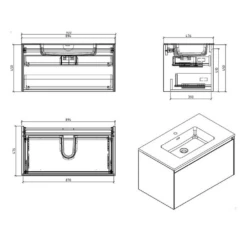 Harbour Substance 900mm 1 Drawer Wall Mounted Vanity Unit & Black Basin - Concrete Effect 27 Harbour Substance 900mm 1 Drawer Wall Mounted Vanity Unit & Black Basin - Concrete Effect -TAP WAREHOUSE Shop harbour substance 900mm drawer vanity unit tech 1