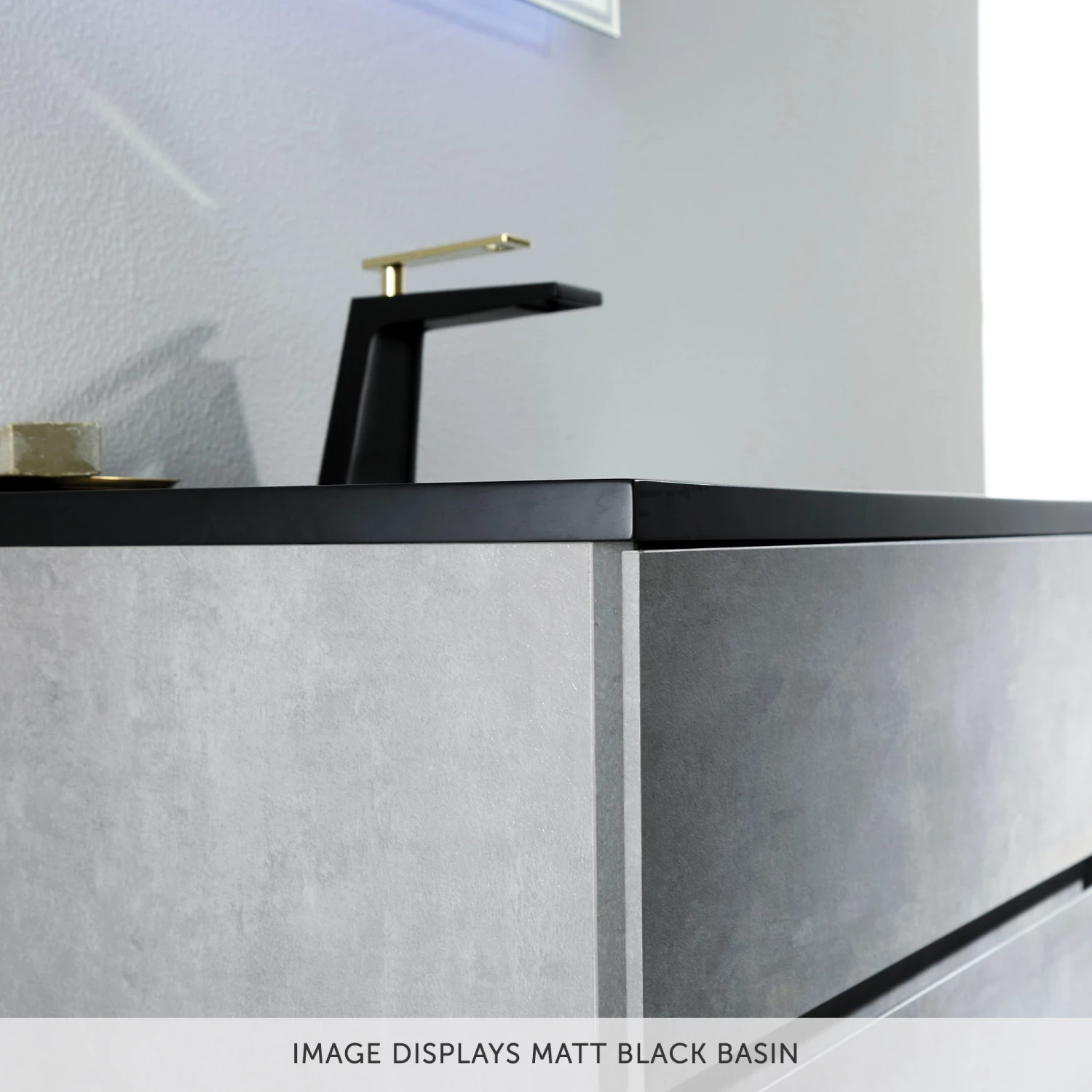 Harbour Substance 600mm 2 Drawer Wall Mounted Vanity Unit & White Basin - Concrete Effect 6 Harbour Substance 600mm 2 Drawer Wall Mounted Vanity Unit & White Basin - Concrete Effect - Image 4