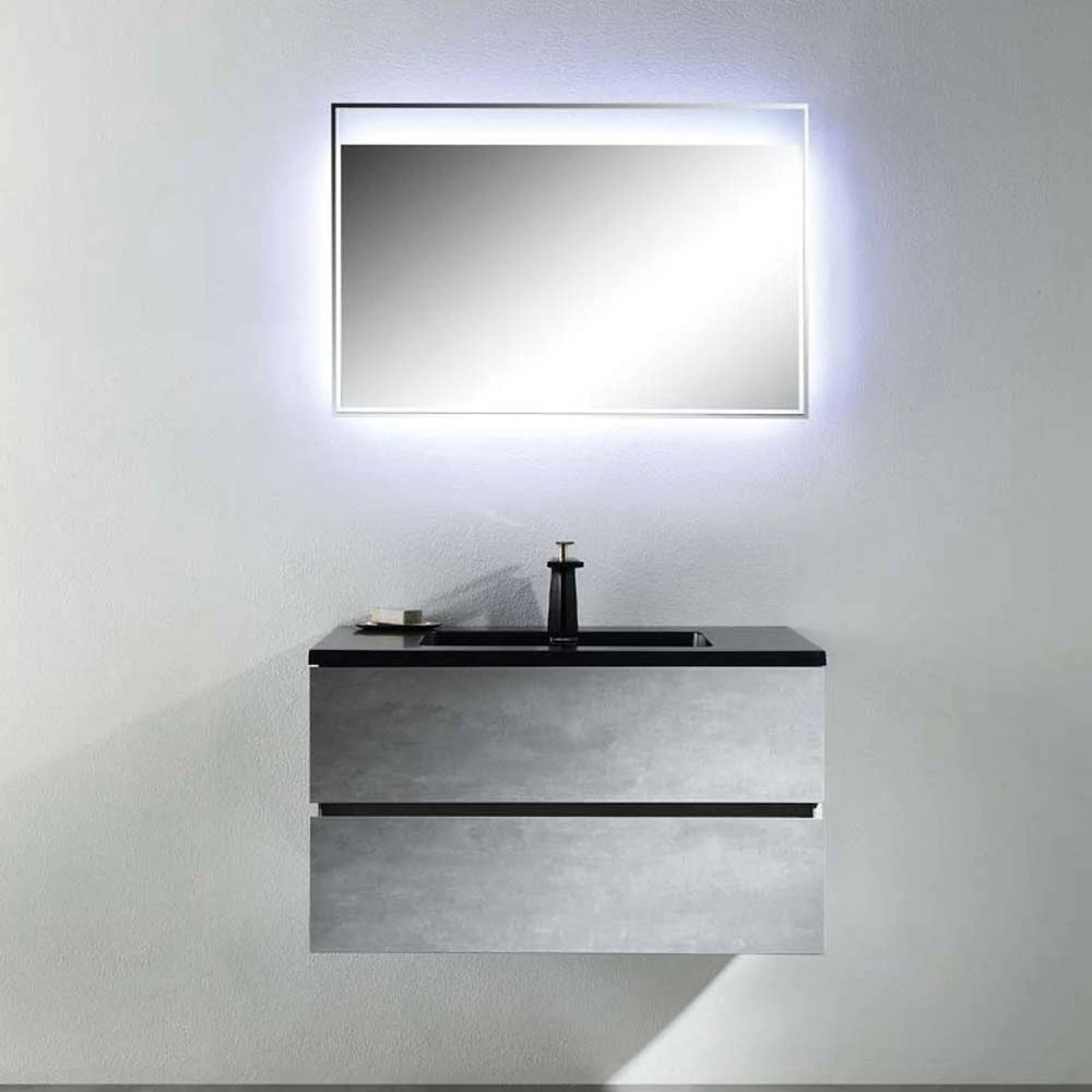 Harbour Substance 900mm 2 Drawer Wall Mounted Vanity Unit & Black Basin - Concrete Effect 8 Harbour Substance 900mm 2 Drawer Wall Mounted Vanity Unit & Black Basin - Concrete Effect - Image 6