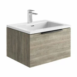 Harbour Virtue 600mm Wall Hung Vanity Unit With LED Illumination & White Basin - Rustic Oak & Matt Black Handle 22 Harbour Virtue 600mm Wall Hung Vanity Unit With LED Illumination & White Basin - Rustic Oak & Matt Black Handle -TAP WAREHOUSE Shop harbour virtue 600mm wall hung grey oak vanity unit white basin cutout