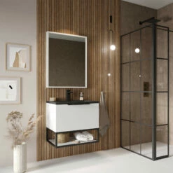 Harbour Virtue Mirror With Matt Grey Frame - 800 X 600mm 30 Harbour Virtue Mirror With Matt Grey Frame - 800 X 600mm -TAP WAREHOUSE Shop harbour virtue ambience white mirror lifestyle2