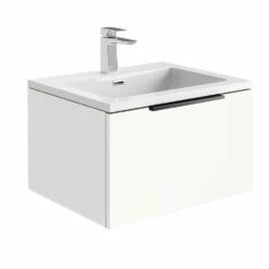 Harbour Virtue 600mm Wall Hung Vanity Unit With LED Illumination & White Basin - Rustic Oak & Matt Black Handle 25 Harbour Virtue 600mm Wall Hung Vanity Unit With LED Illumination & White Basin - Rustic Oak & Matt Black Handle -TAP WAREHOUSE Shop harbour virtue matt white vanity white basin 600 cutout