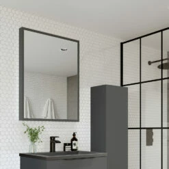 Harbour Virtue Mirror With Matt Grey Frame - 800 X 600mm 19 Harbour Virtue Mirror With Matt Grey Frame - 800 X 600mm -TAP WAREHOUSE Shop harbour virtue mirror 800x600 matt grey lifestyle