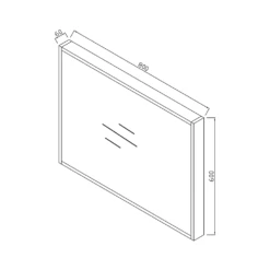 Harbour Virtue Mirror With Matt Grey Frame - 800 X 600mm 31 Harbour Virtue Mirror With Matt Grey Frame - 800 X 600mm -TAP WAREHOUSE Shop harbour virtue mirror 800x600mm technical drawing