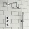 Harper Concealed Shower Valve, Fixed Shower Head & Handset - 300mm Ceiling Shower Arm 1 Harper Concealed Shower Valve, Fixed Shower Head & Handset - 300mm Ceiling Shower Arm -TAP WAREHOUSE Shop harper concealed thermostatic shower valve kit lifestyle5B15D