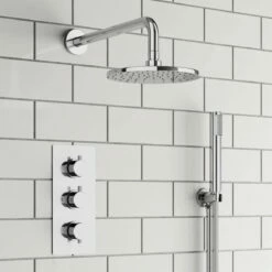 Harper Concealed Shower Valve, Fixed Shower Head & Handset - 300mm Ceiling Shower Arm